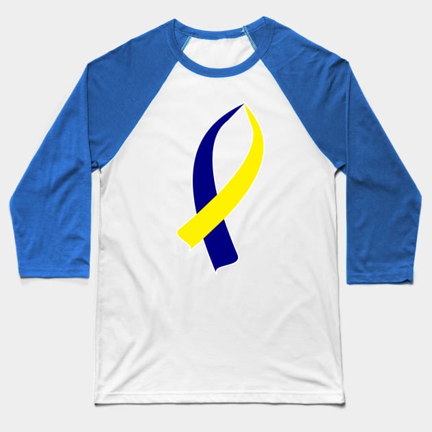 Down Syndrome Awareness Ribbon Baseball T-Shirt by BlakCircleGirl